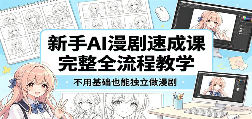 新手AI漫剧速成课：完整全流程教学，不用基础也能独立做漫剧插图