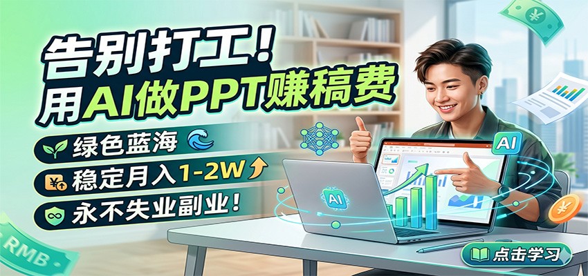告别打工！用AI做PPT赚稿费，绿色蓝海，稳定月入1-2W，永不失业副业！插图