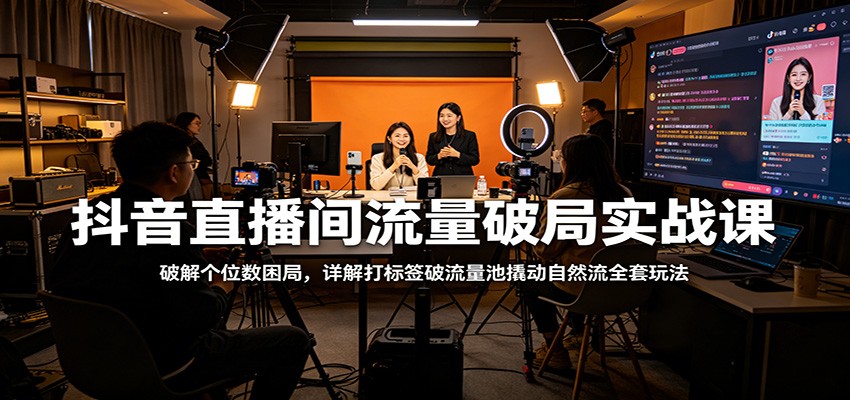 抖音直播间流量破局实战课：破解个位数困局，详解打标签破流量池撬动自然流全套玩法插图