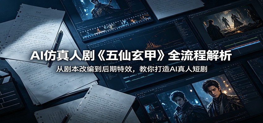 AI仿真人剧《五仙玄甲》全流程解析：从剧本改编到后期特效，教你打造AI真人短剧插图