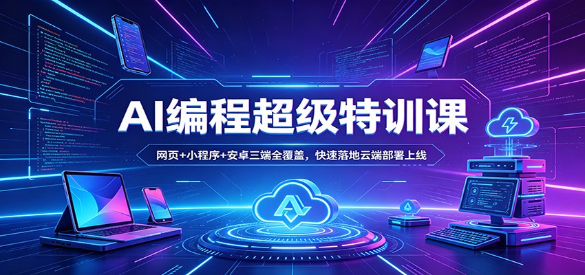 AI编程超级特训课：网页+小程序+安卓三端全覆盖，快速落地云端部署上线插图