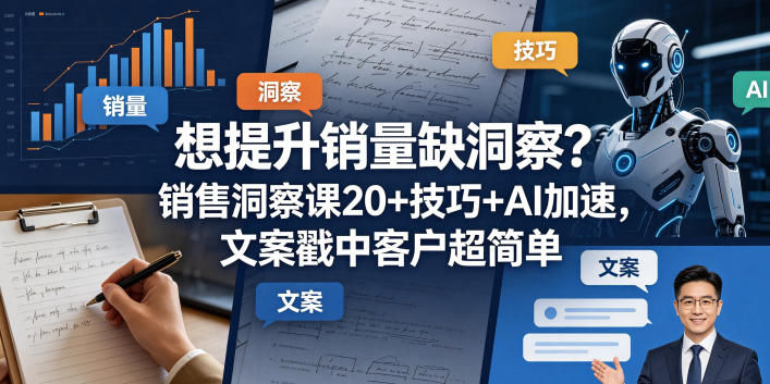 想提升销量缺洞察？销售洞察课20+技巧+AI加速，文案戳中客户超简单【原创双语字幕】插图