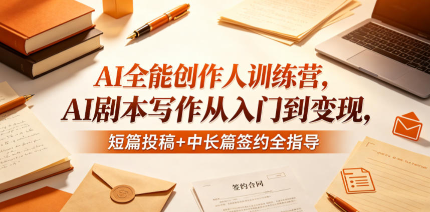 AI全能创作人训练营，AI剧本写作从入门到变现，短篇投稿+中长篇签约全指导插图