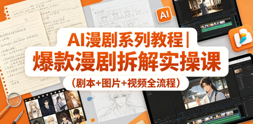 AI漫剧系列教程｜爆款漫剧拆解实操课（剧本+图片+视频全流程）插图