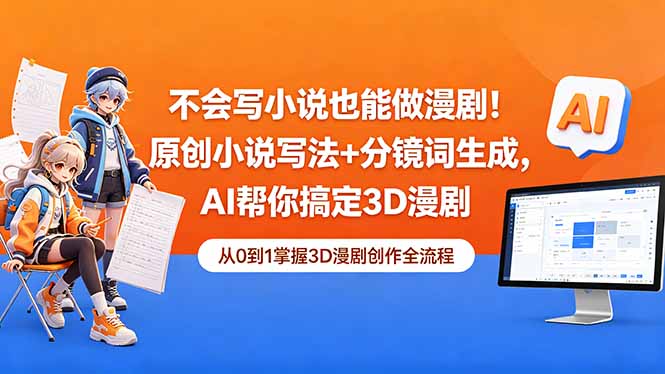 (18512期)不会写小说也能做漫剧!原创小说写法+分镜词生成,AI帮你搞定3D漫剧插图 (18512期)不会写小说也能做漫剧!原创小说写法+分镜词生成,AI帮你搞定3D漫剧插图