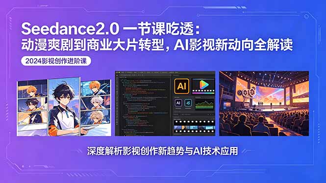 (18483期)Seedance2.0一节课吃透:动漫爽剧到商业大片转型,AI影视新动向全解读插图 (18483期)Seedance2.0一节课吃透:动漫爽剧到商业大片转型,AI影视新动向全解读插图
