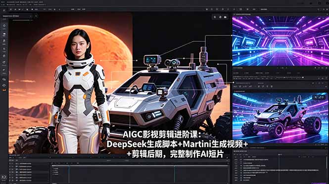(18475期)AIGC影视剪辑进阶课:DeepSeek生成脚本+Martini生成视频+剪辑后期,完整制作AI短片插图 (18475期)AIGC影视剪辑进阶课:DeepSeek生成脚本+Martini生成视频+剪辑后期,完整制作AI短片插图