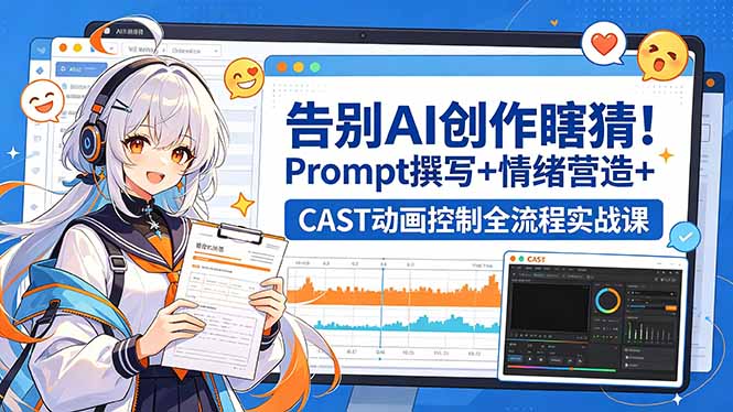 (18473期)告别AI创作瞎猜!Prompt撰写+情绪营造+CAST动画控制全流程实战课插图 (18473期)告别AI创作瞎猜!Prompt撰写+情绪营造+CAST动画控制全流程实战课插图