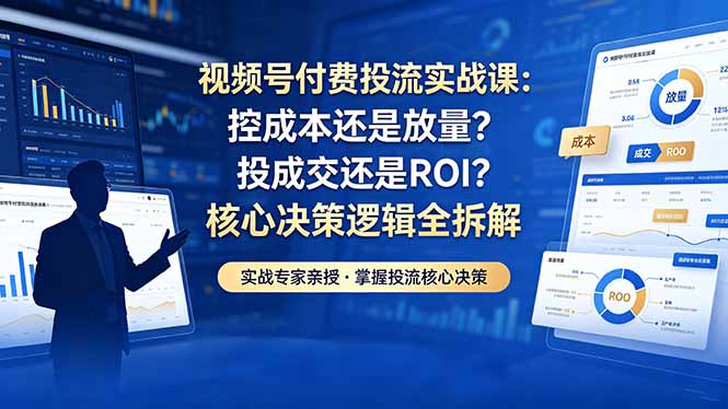 (18462期)视频号付费投流实战课-5月:控成本还是放量?投成交还是ROI?核心决策逻辑全拆解插图 (18462期)视频号付费投流实战课-5月:控成本还是放量?投成交还是ROI?核心决策逻辑全拆解插图