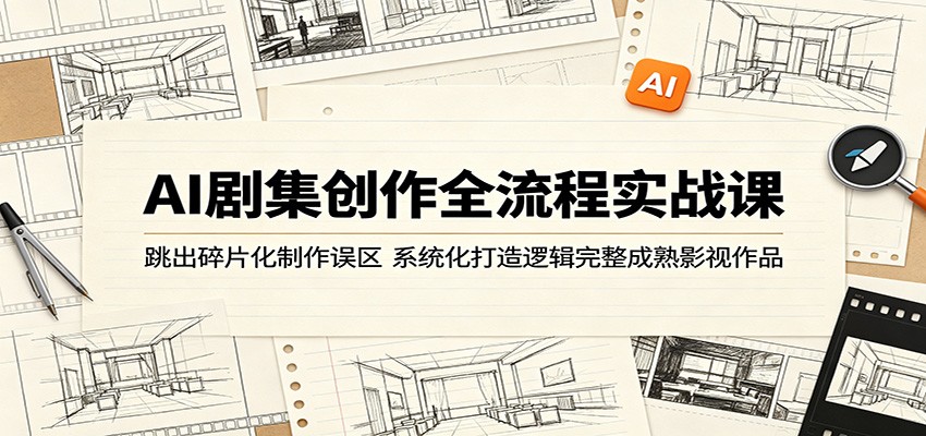 AI剧集创作全流程实战课:跳出碎片化制作误区,系统化打造逻辑完整成熟影视作品插图 AI剧集创作全流程实战课:跳出碎片化制作误区,系统化打造逻辑完整成熟影视作品插图