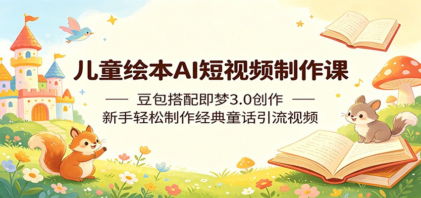 儿童绘本AI短视频制作课:豆包搭配即梦3.0创作,新手轻松制作经典童话引流视频插图 儿童绘本AI短视频制作课:豆包搭配即梦3.0创作,新手轻松制作经典童话引流视频插图