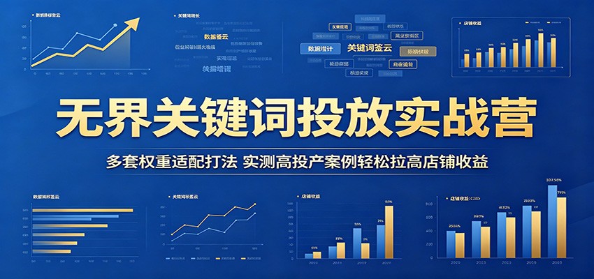 无界关键词投放实战营:多套权重适配打法,实测高投产案例轻松拉高店铺收益插图 无界关键词投放实战营:多套权重适配打法,实测高投产案例轻松拉高店铺收益插图