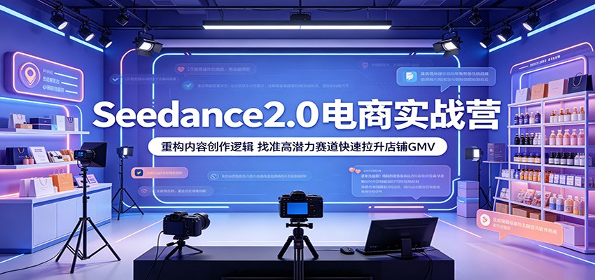 Seedance2.0电商实战营:重构内容创作逻辑,找准高潜力赛道快速拉升店铺GMV插图 Seedance2.0电商实战营:重构内容创作逻辑,找准高潜力赛道快速拉升店铺GMV插图