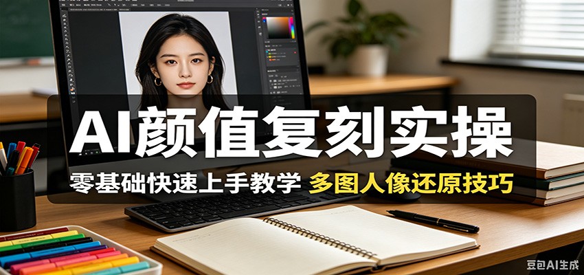 AI颜值复刻实操，零基础快速上手教学，多图人像还原技巧插图