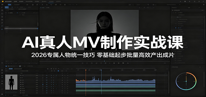 AI真人MV制作实战课:2026专属人物统一技巧,零基础起步批量高效产出成片插图 AI真人MV制作实战课:2026专属人物统一技巧,零基础起步批量高效产出成片插图