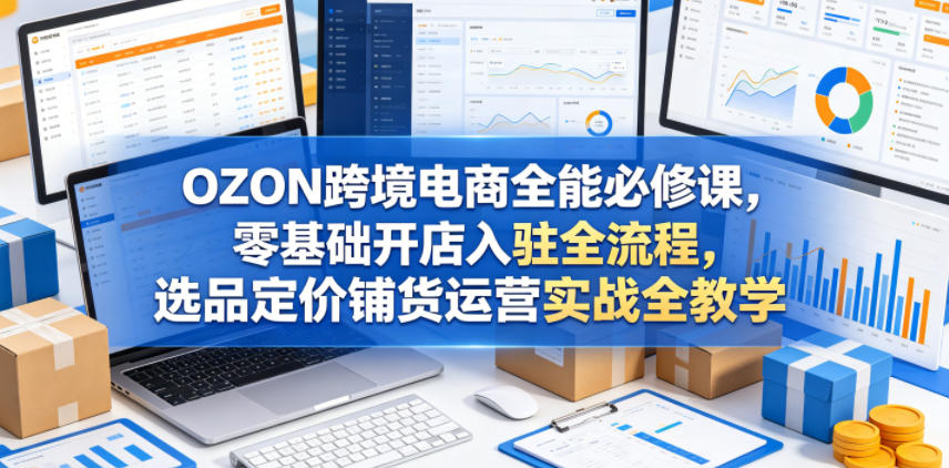 OZON跨境电商全能必修课，零基础开店入驻全流程，选品定价铺货运营实战全教学插图