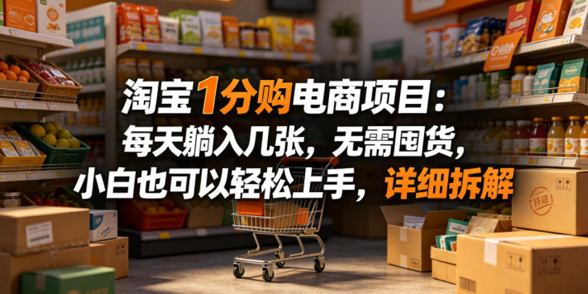 淘宝1分购电商项目：每天躺入几张，无需囤货，小白也可以轻松上手，详细拆解插图