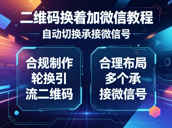 二维码换着加微信教程，自动切换承接微信号，合规制作轮换引流二维码，合理布局多个承接微信号插图