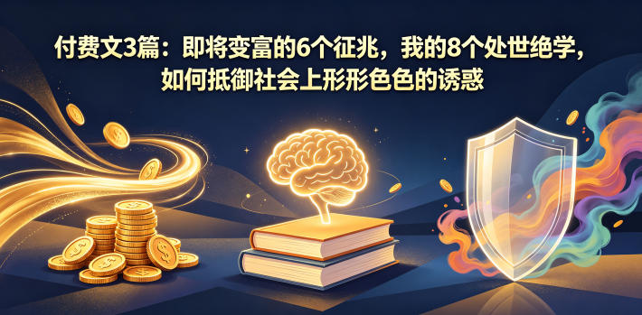 付费文3篇：即将变富的6个征兆，我的8个处世绝学，如何抵御社会上形形色色的诱惑插图