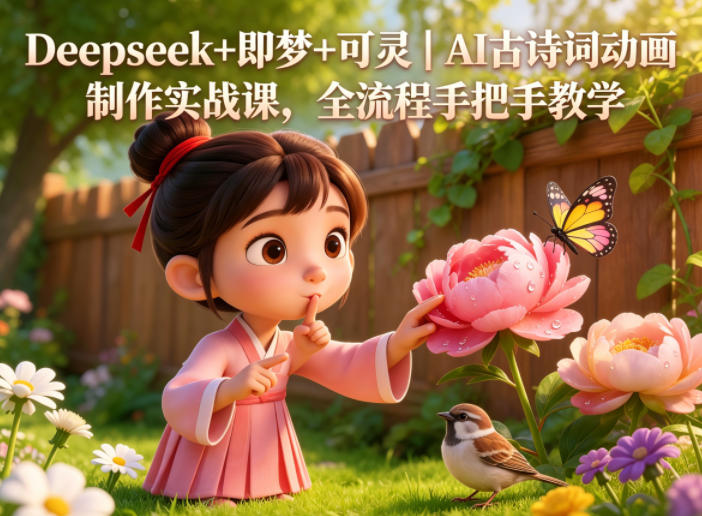 Deepseek+即梦+可灵｜AI古诗词动画制作实战课，全流程手把手教学插图