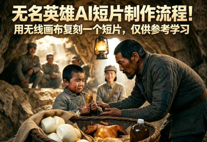 无名英雄AI短片制作流程！用无线画布复刻一个短片，仅供参考学习插图