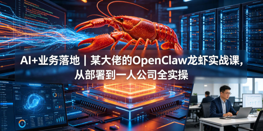 AI+业务落地｜某大佬的OpenClaw小龙虾实战课，从部署到一人公司全实操插图