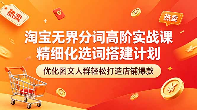 (18564期)淘宝无界分词高阶实战课 精细化选词搭建计划 优化图文人群轻松打造店铺爆款插图 (18564期)淘宝无界分词高阶实战课 精细化选词搭建计划 优化图文人群轻松打造店铺爆款插图