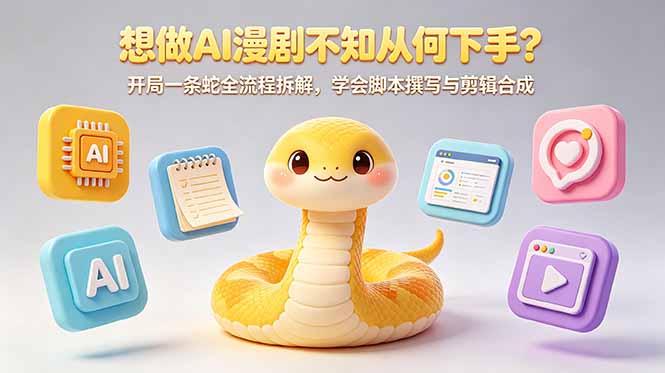 (18550期)想做AI漫剧不知从何下手?开局一条蛇全流程拆解,学会脚本撰写与剪辑合成插图 (18550期)想做AI漫剧不知从何下手?开局一条蛇全流程拆解,学会脚本撰写与剪辑合成插图
