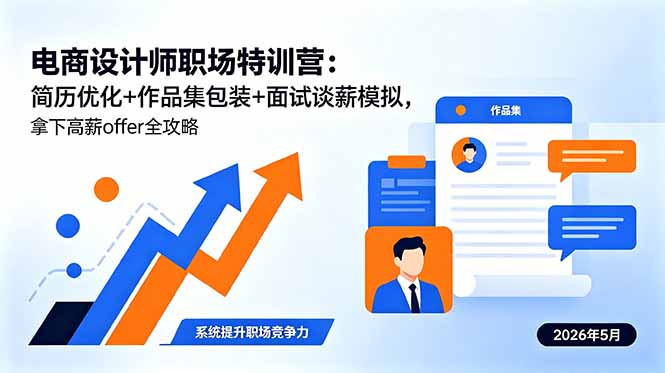(18544期)电商设计师职场特训营:简历优化+作品集包装+面试谈薪模拟,拿下高薪offer全攻略插图 (18544期)电商设计师职场特训营:简历优化+作品集包装+面试谈薪模拟,拿下高薪offer全攻略插图