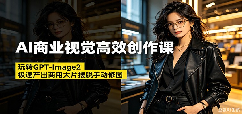 AI商业视觉高效创作课:玩转GPT-Image2,极速产出商用大片摆脱手动修图插图 AI商业视觉高效创作课:玩转GPT-Image2,极速产出商用大片摆脱手动修图插图