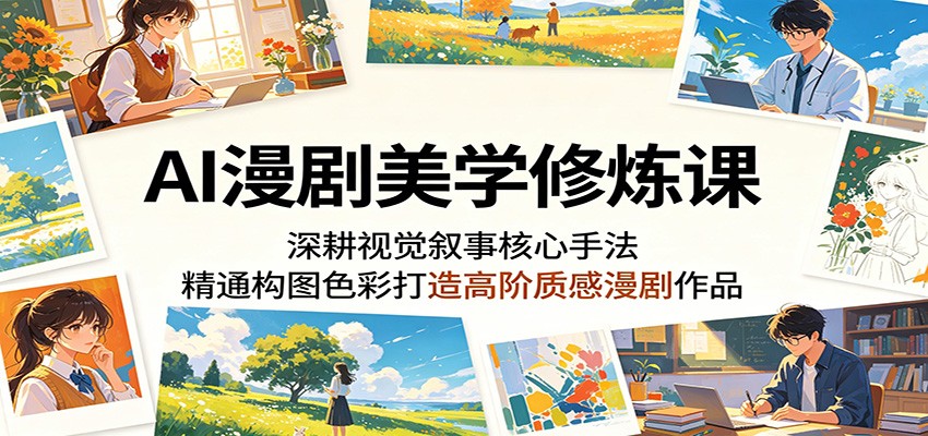 AI漫剧美学修炼课:深耕视觉叙事核心手法,精通构图色彩打造高阶质感漫剧作品插图 AI漫剧美学修炼课:深耕视觉叙事核心手法,精通构图色彩打造高阶质感漫剧作品插图