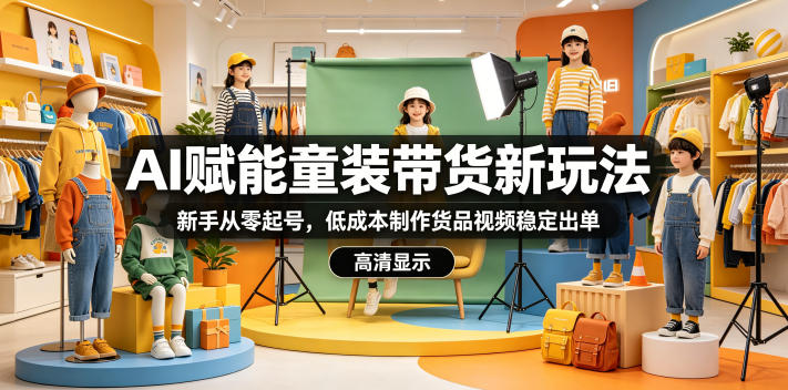 AI赋能童装带货新玩法，新手从零起号，低成本制作货品视频稳定出单插图