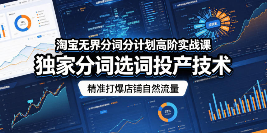 淘宝无界分词分计划高阶实战课，独家分词选词投产技术，精准打爆店铺自然流量插图