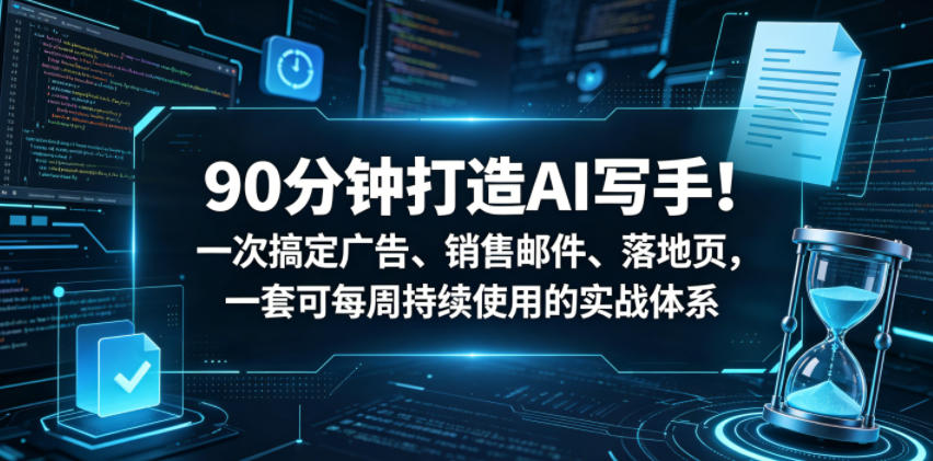 90分钟打造AI写手！一次搞定广告、销售邮件、落地页，一套可每周持续使用的实战体系【原创双语字幕】插图