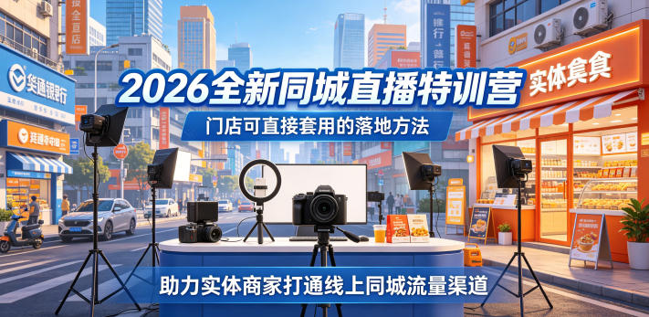2026全新同城直播特训营，门店可直接套用的落地方法，助力实体商家打通线上同城流量渠道插图