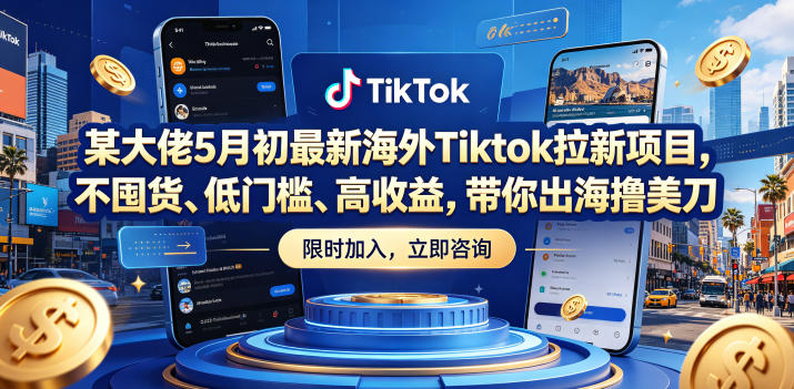 某大佬5月初最新海外Tiktok拉新项目，不囤货、低门槛、高收益，带你出海撸美刀插图