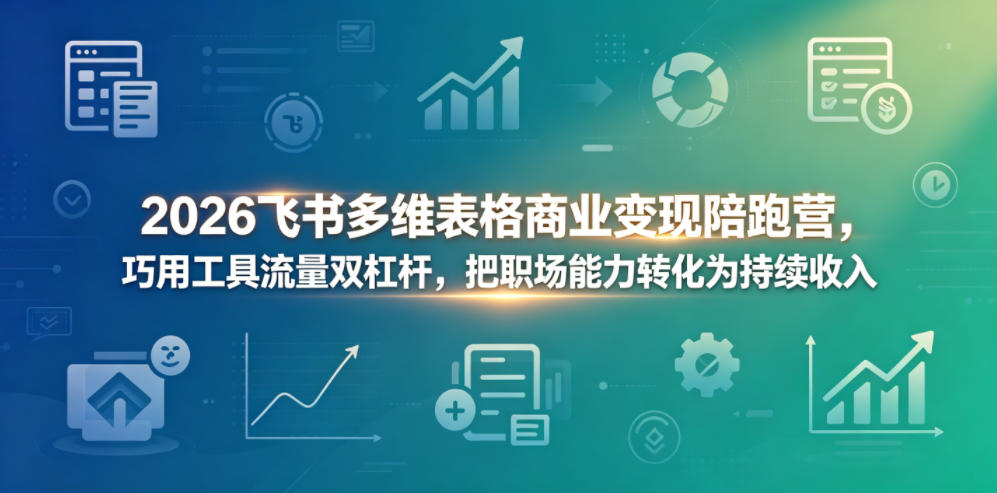 2026飞书多维表格商业变现陪跑营，巧用工具流量双杠杆，把职场能力转化为持续收入插图