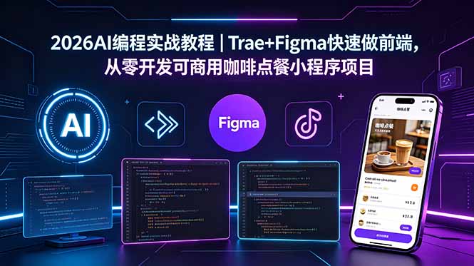 (18627期)2026AI编程实战教程|Trae+Figma快速做前端,从零开发可商用咖啡点餐小程序项目插图 (18627期)2026AI编程实战教程|Trae+Figma快速做前端,从零开发可商用咖啡点餐小程序项目插图