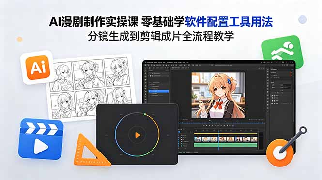 (18605期)AI漫剧制作实操课 零基础学软件配置工具用法 分镜生成到剪辑成片全流程教学插图 (18605期)AI漫剧制作实操课 零基础学软件配置工具用法 分镜生成到剪辑成片全流程教学插图