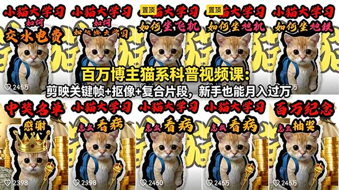(18595期)百万博主猫系科普视频课:剪映关键帧+抠像+复合片段,新手也能月入过万插图 (18595期)百万博主猫系科普视频课:剪映关键帧+抠像+复合片段,新手也能月入过万插图