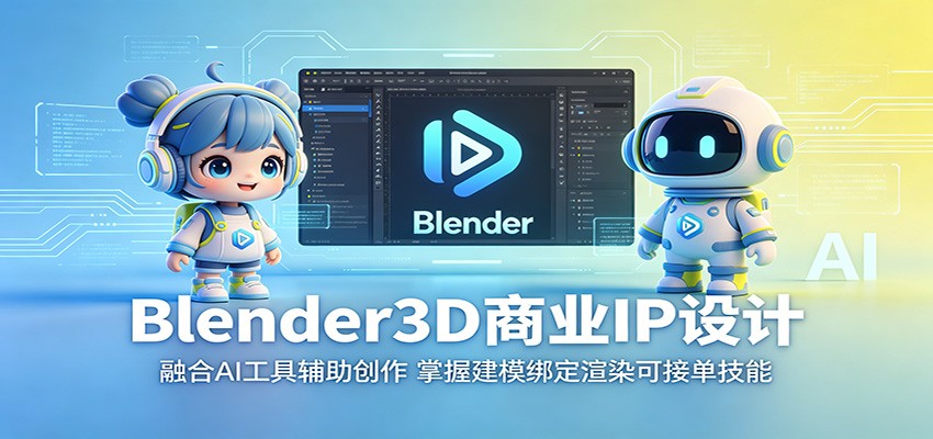 Blender3D商业IP设计:融合AI工具辅助创作,掌握建模绑定渲染可接单技能插图 Blender3D商业IP设计:融合AI工具辅助创作,掌握建模绑定渲染可接单技能插图