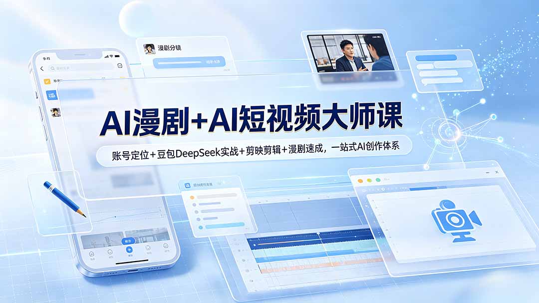 （19147期）AI漫剧+AI短视频大师课：账号定位+豆包DeepSeek实战+剪映剪辑+漫剧速成，一站式AI创作体系插图