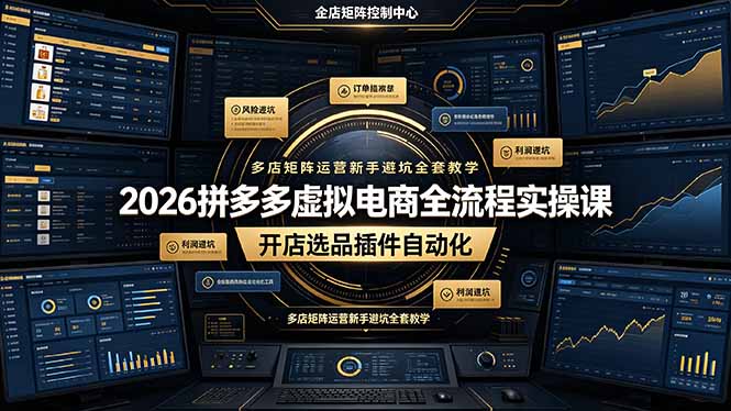 (19136期)2026拼多多虚拟电商全流程实操课,开店选品插件自动化,多店矩阵运营新手避坑全套教学插图 (19136期)2026拼多多虚拟电商全流程实操课,开店选品插件自动化,多店矩阵运营新手避坑全套教学插图