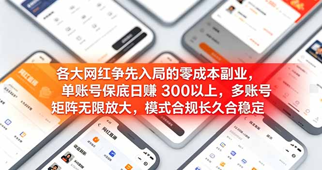 （19092期）各大网红争先入局的零成本副业，单账号保底日赚 300 以上，多号矩阵可放大，模式合规长久稳定！插图