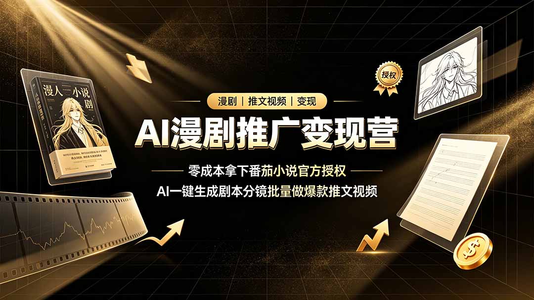 (19193期)AI漫剧推广变现营,零成本拿下番茄小说官方授权,AI一键生成剧本分镜批量做爆款推文视频插图 (19193期)AI漫剧推广变现营,零成本拿下番茄小说官方授权,AI一键生成剧本分镜批量做爆款推文视频插图