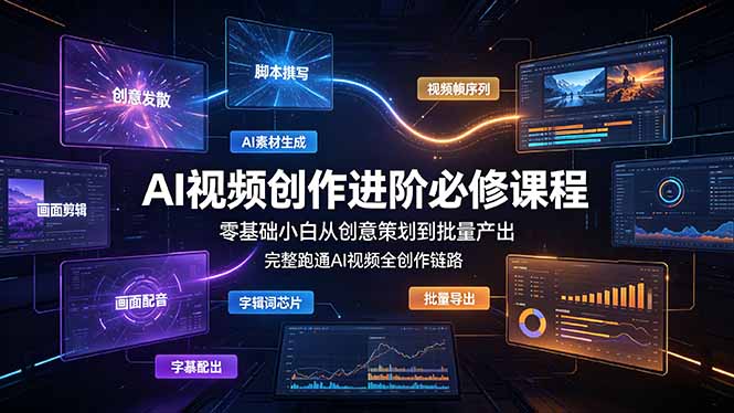 (19159期)AI视频创作进阶必修课程:零基础小白从创意策划到批量产出,完整跑通AI视频全创作链路插图 (19159期)AI视频创作进阶必修课程:零基础小白从创意策划到批量产出,完整跑通AI视频全创作链路插图