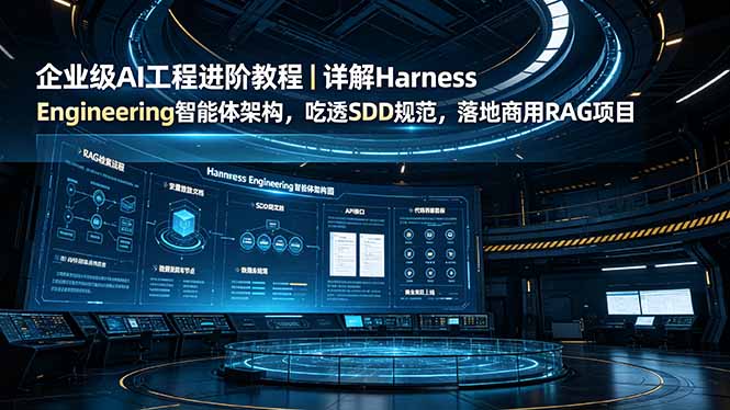 （19158期）企业级AI工程进阶教程｜详解Harness Engineering智能体架构，吃透SDD规范，落地商用RAG项目插图