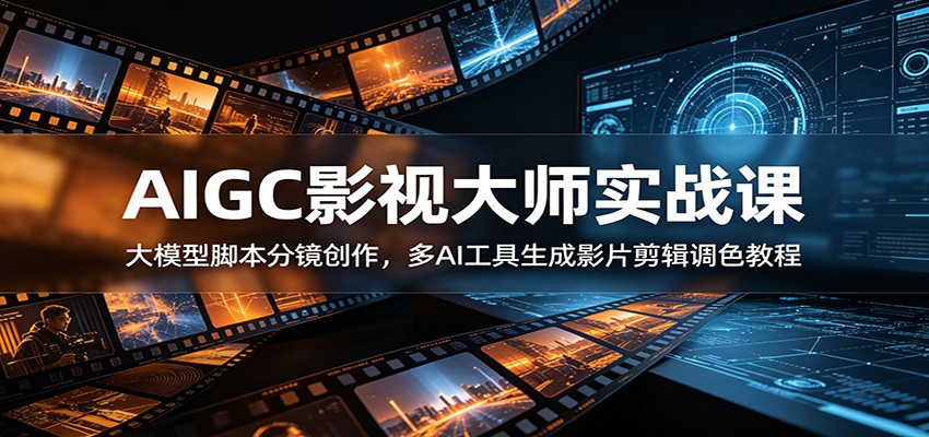 AIGC影视大师实战课:大模型脚本分镜创作,多AI工具生成影片剪辑调色教程插图 AIGC影视大师实战课:大模型脚本分镜创作,多AI工具生成影片剪辑调色教程插图