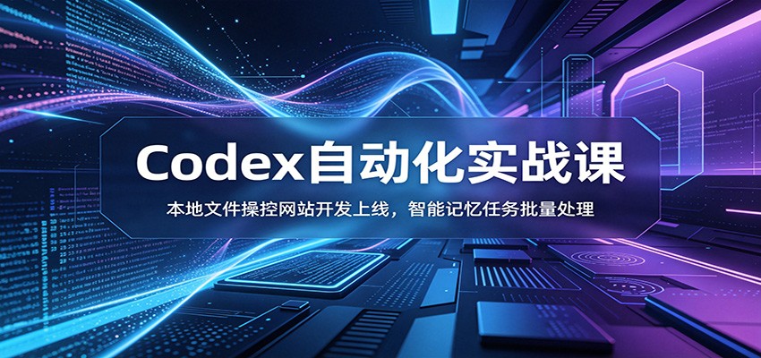 Codex自动化实战课:本地文件操控网站开发上线,智能记忆任务批量处理插图 Codex自动化实战课:本地文件操控网站开发上线,智能记忆任务批量处理插图