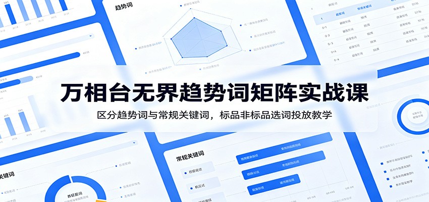 万相台无界趋势词矩阵实战课：区分趋势词与常规关键词，标品非标品选词投放教学插图